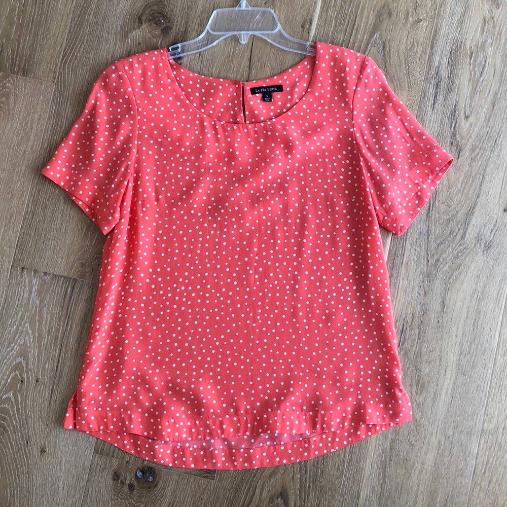 La Fee Verte silk polka dot top